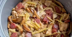 Rice Cooker Chicken with Shiitake and Chinese Sausage