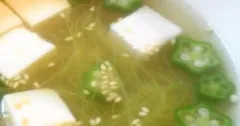 Corn Silk, Tofu and Okra Soup