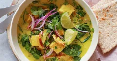 Easy Tofu Coconut Curry with Spinach