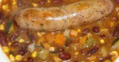 Red Kidney Bean Soup with Vegetables and Italian Sausage