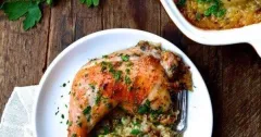 Roast Chicken with Wild Mushroom Sticky Rice