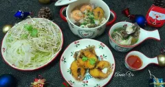 Bún hải sản nấm rơm nước dùng ngọt thanh