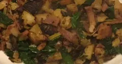 Ham, Potato and Swiss Chard Stir-Fry