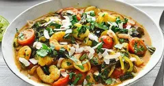 Coconut Fish Curry with Kale and Prawns