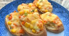 Bánh mì tôm phô mai mayonnaise bằng nồi chiên không dầu