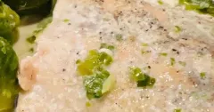 Creamy Baked Salmon and Brussels Sprouts