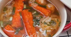 Canh bắp cải thanh cua nấu chua ngọt nhẹ