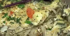 Creamy Feta Egg Pasta with Carrots and Herbs