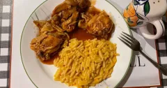 Nui macaroni trộn gà sốt BBQ phô mai