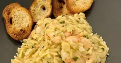 Garlic Butter Shrimp Scampi with Orzo