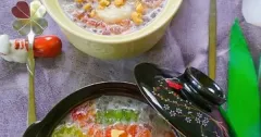 Chè Chuối Cốt Dừa Bột Báng Hoa Đậu Biếc