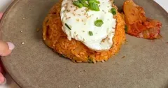 Easy Kimchi Fried Rice with Fried Egg
