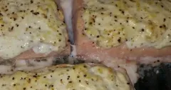 Baked Salmon with Sour Cream Parmesan Topping