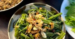 Vietnamese Stir-Fried Water Spinach with Shrimp Paste