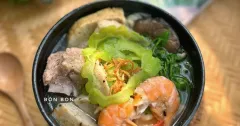 Bún nấm cá thác lác khổ qua thanh ngọt