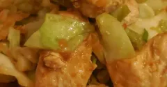Salmon and Cabbage Stir-Fry with Miso Sauce