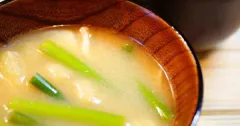Garlic Shoot and Aburaage Miso Soup