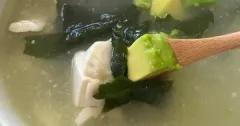 Creamy Avocado Tofu Miso Soup