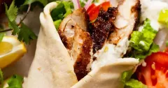 Chicken Shawarma Wraps with Lemon Yogurt Sauce