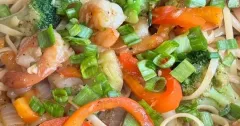 Shrimp and Vegetable Linguine Stir-Fry