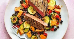 Brazilian Grilled Beef with Sweet Potato Black Bean Salad