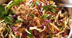 Asian Chicken Slaw with Crunchy Cabbage and Lime Dressing
