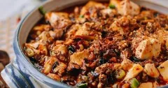 Authentic Vegan Mapo Tofu with Shiitake Mushrooms