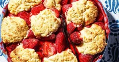 Strawberry Elderflower Cobbler with Buttermilk Topping