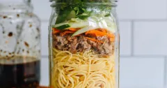 Mason Jar Cold Noodles for Meal Prep
