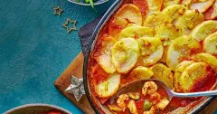 Cod and Prawn Pie with Saffron Potatoes