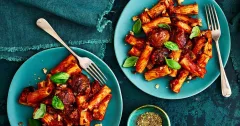 Vegan Meatball Pasta Bake