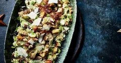 Shredded Brussels Sprouts Caesar Salad