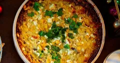 Loaded Black Bean Dip with Homemade Tortilla Chips