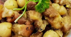 Bắp giò heo kho trứng cút nước dừa đậm đà