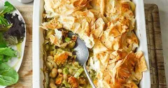 Creamy Leek, Pesto and Squash Filo Pie