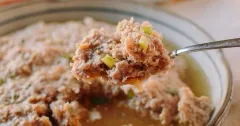 Chinese Steamed Pork Patty with Dong Cai