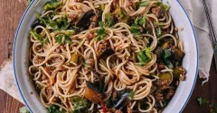 Chinese Braised Eggplant with Minced Pork Noodles