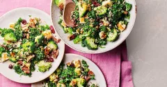 Broccoli Cranberry Salad with Halloumi and Kale