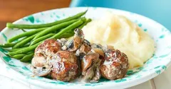 Creamy Mushroom Meatballs with Mashed Potatoes