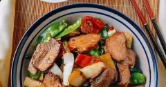 Cantonese-Style Roast Pork Stir-Fry with Mixed Vegetables