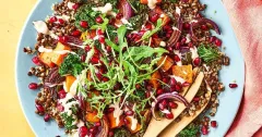 Roasted Spiced Squash Salad with Tahini Dressing