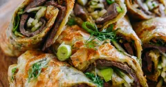 Taiwanese Scallion Pancake Beef Rolls