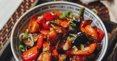 Di San Xian Stir-Fried Eggplant, Potato and Peppers