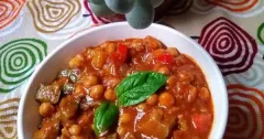 Thai Red Curry with Eggplant and Chickpeas