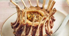 Roast Lamb Crown with Olive and Herb Stuffing