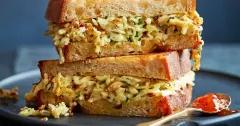 Spicy Paneer and Cheddar Grilled Cheese Sandwich