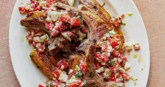 Grilled Lamb Chops with Spicy Greek Htipiti
