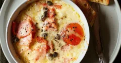 Creamy Smoked Salmon Coddled Eggs with Gruyere