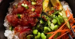 Fresh Tuna Poke Bowl with Seasoned Sushi Rice