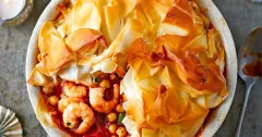 Spicy Prawn, Pepper and Chickpea Filo Pie